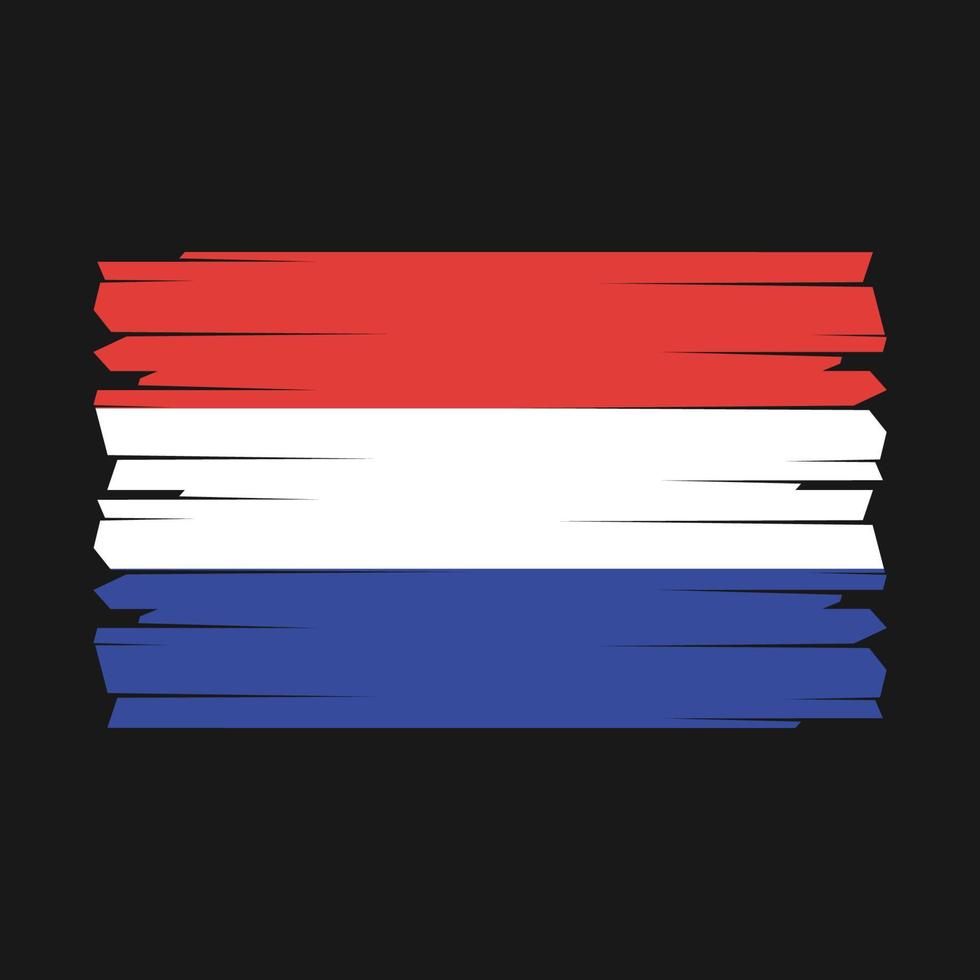 Netherlands Flag Brush Vector