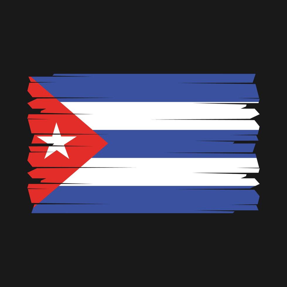 Cuba Flag Brush Vector