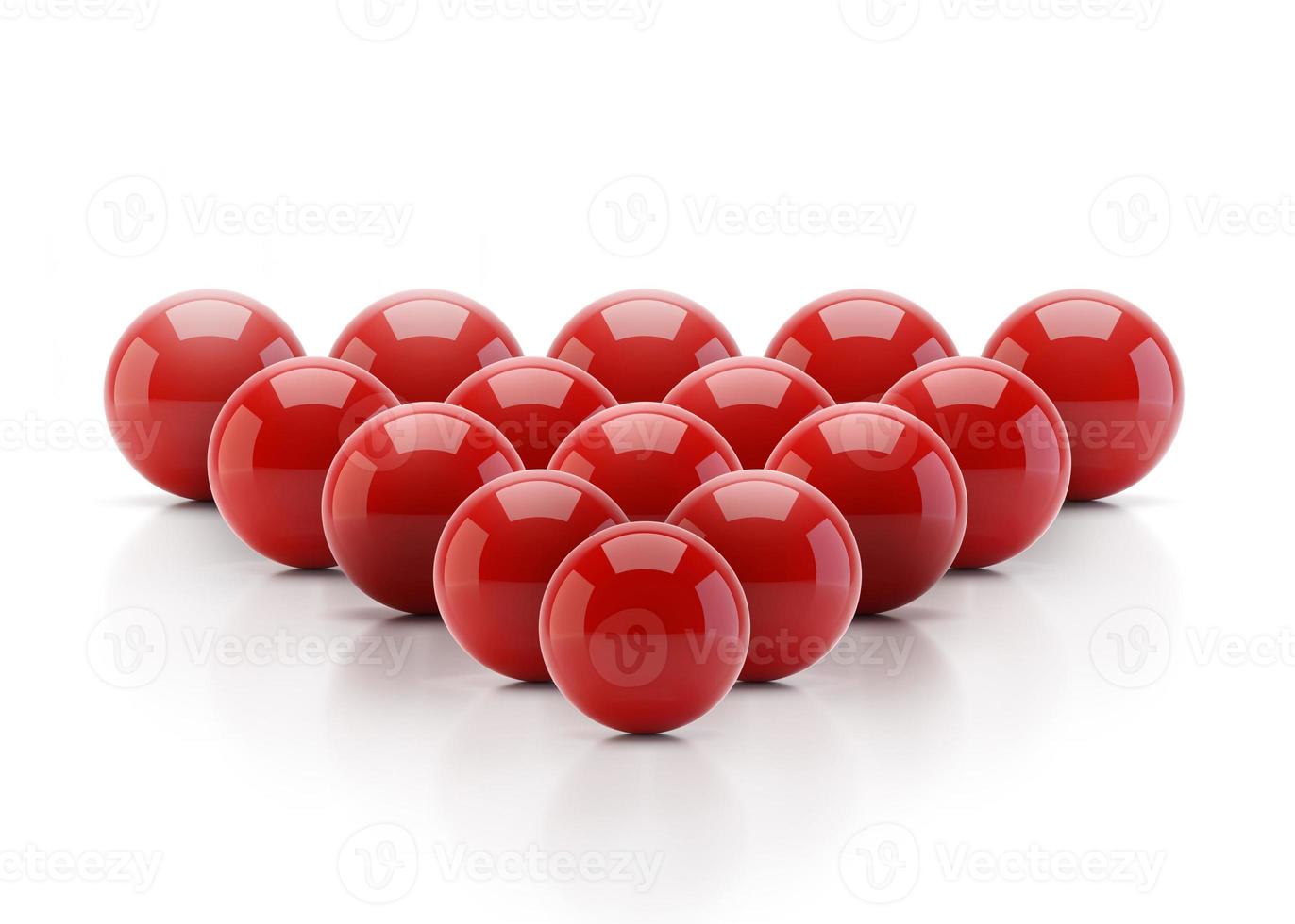 Red sphere with shadow on white background. 3d render photo