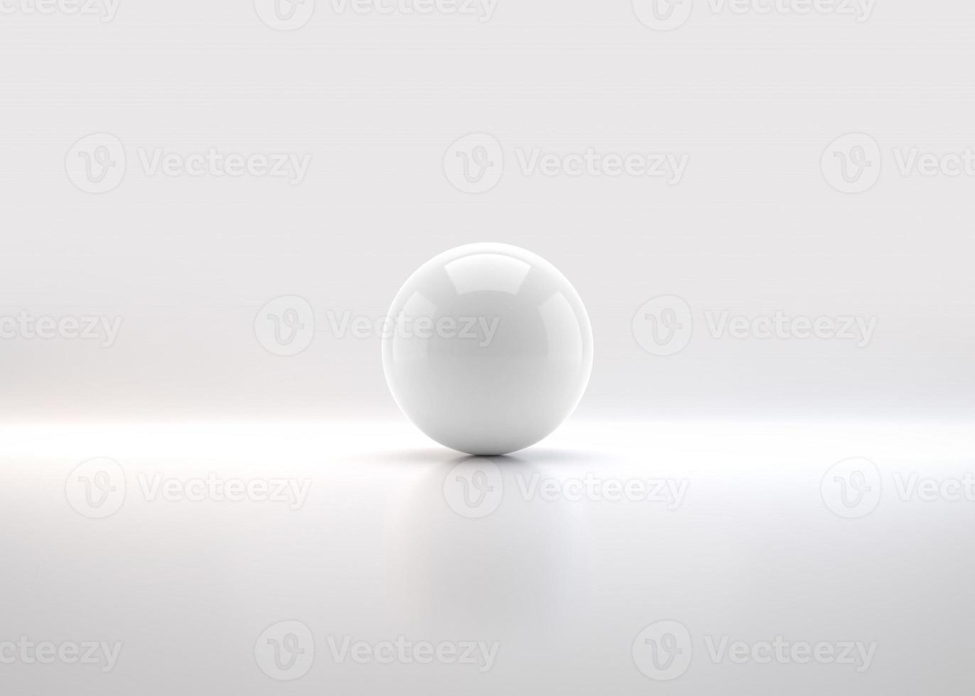 White sphere with shadow. Ball. 3D render photo