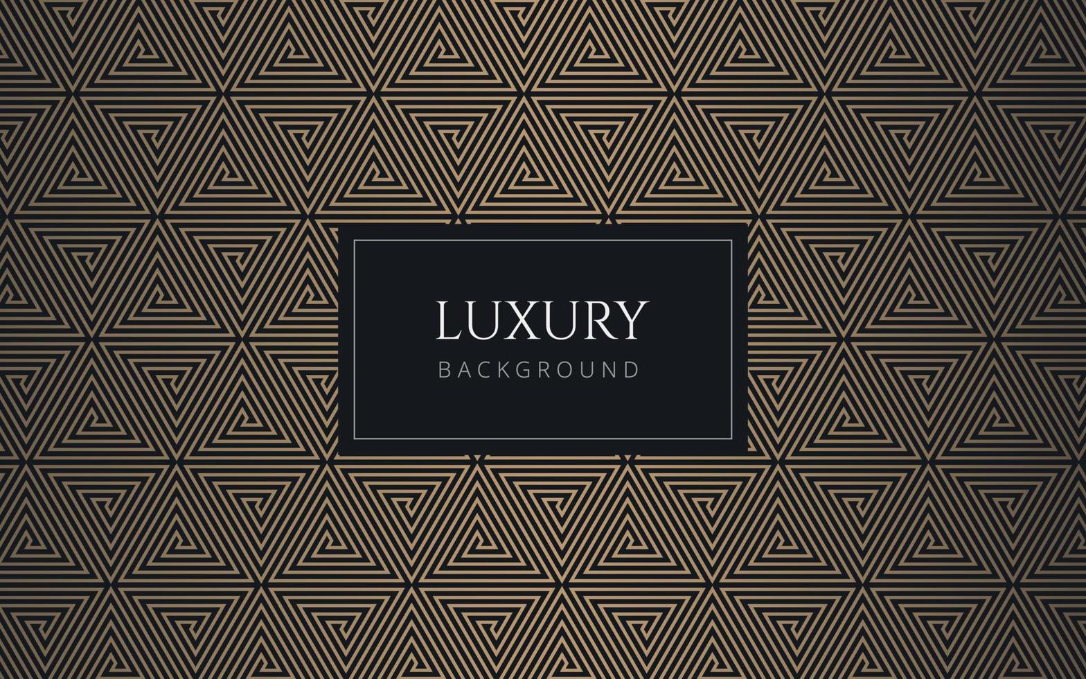 Luxury abstract black and gold triangle pattern. Formal premium background template useful for invitation design, gift card, voucher, gift coupon, VIP invitation. Elegant geometric triangular backdrop vector