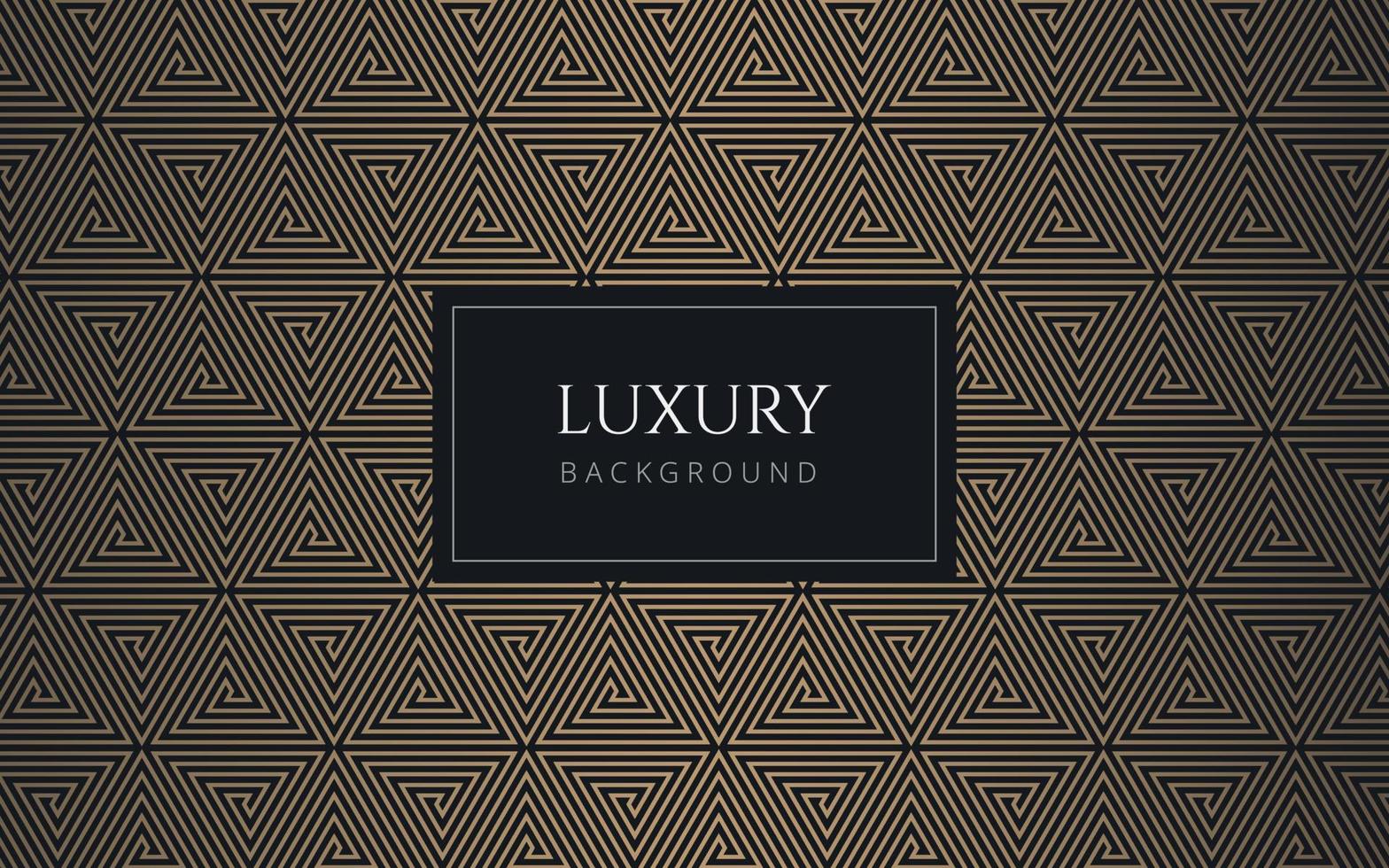 Luxury abstract black and gold triangle pattern. Formal premium background template useful for invitation design, gift card, voucher, gift coupon, VIP invitation. Elegant geometric triangular backdrop vector