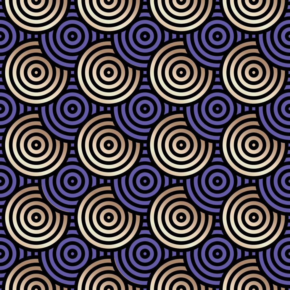 Vector design seamless pattern of circles for labels and frames for packaging luxury goods in a trendy linear style a simple and bright gold foil background on a purple background