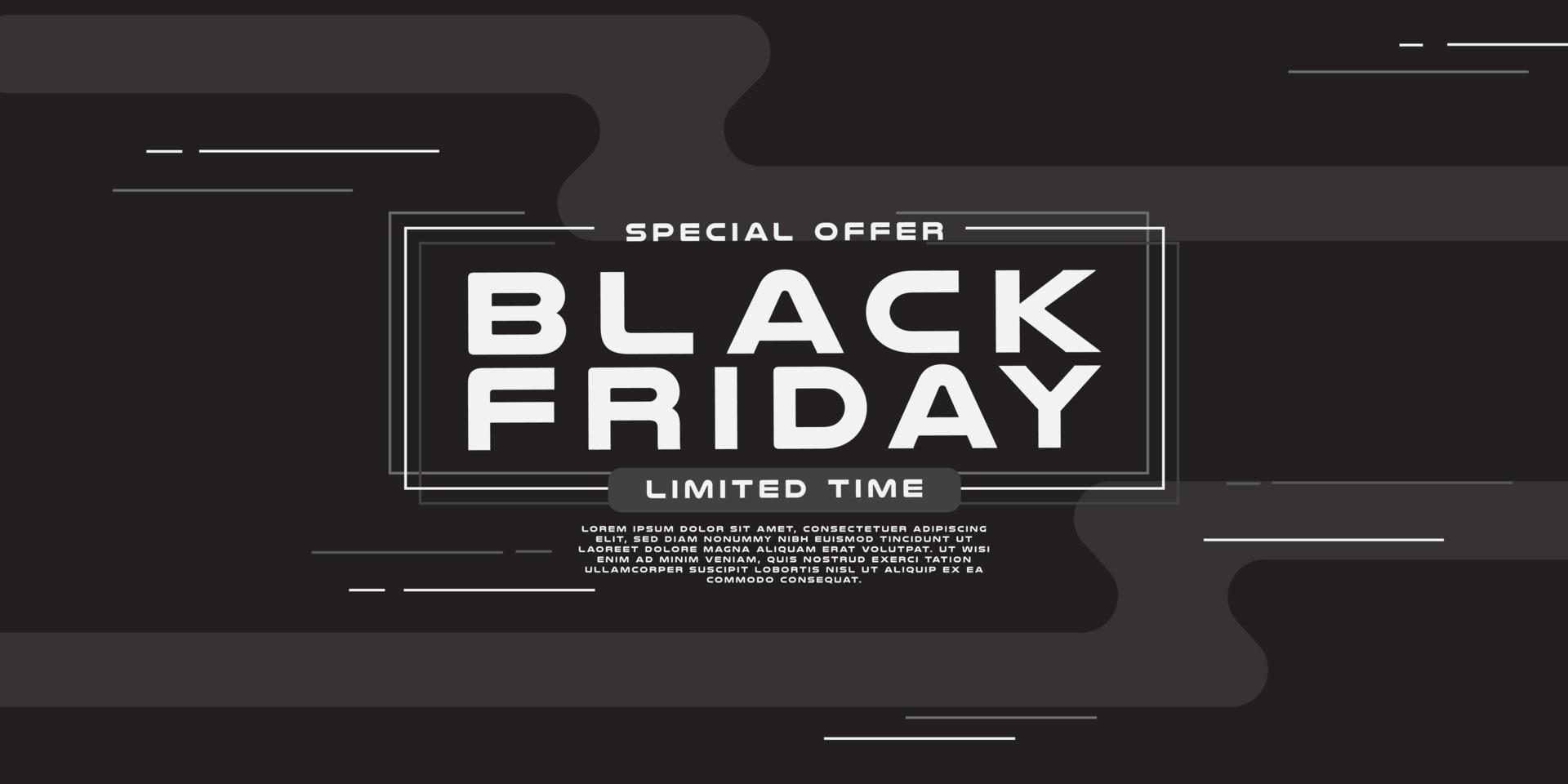Monochrome Black Friday, Season Sale on dark background vector