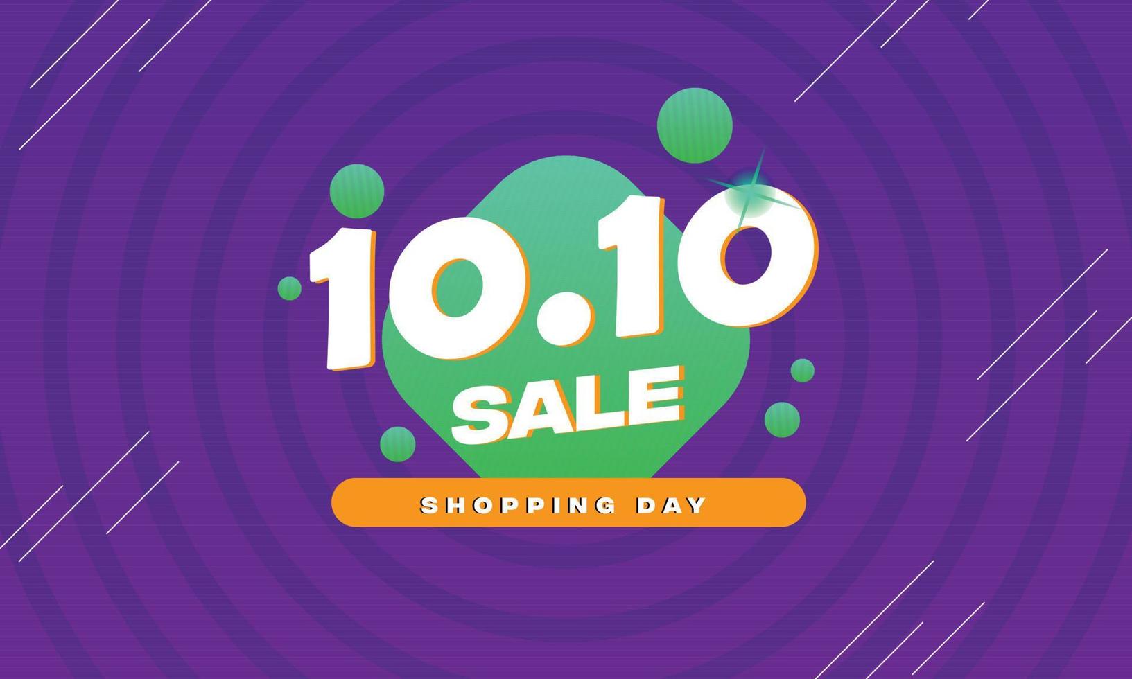 10.10 Shopping day banner flash Sale online shopping banner. template design for social media and website vector