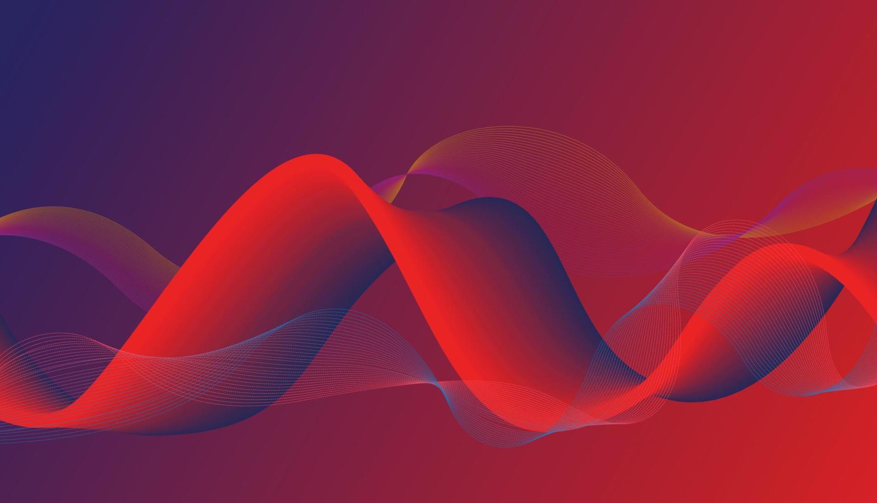 Modern Abstract Blue And Red Resonance Wavy Digital Lines Background Wallpaper vector