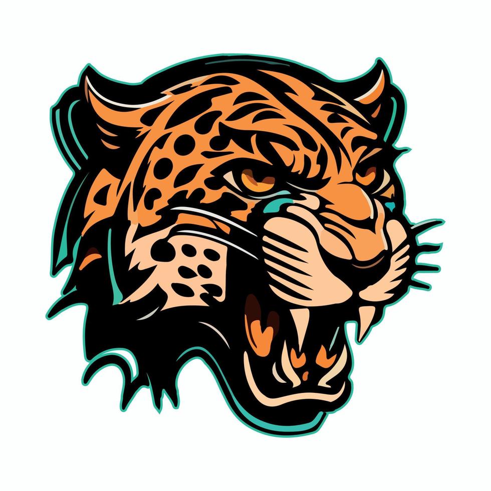 jaguar cabeza mascota deporte logo vector ilustración con aislado antecedentes
