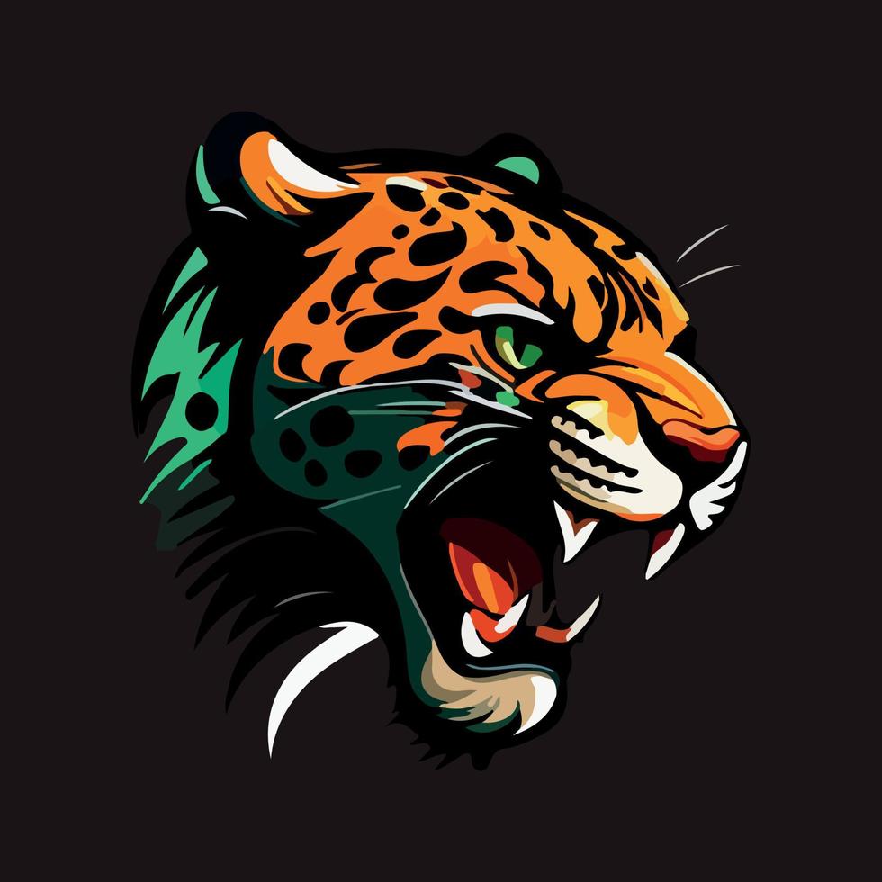 jaguar cabeza mascota deporte logo vector ilustración con aislado antecedentes