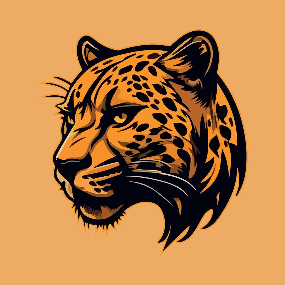 Jaguar head mascot esport logo vector illustration with isolated background