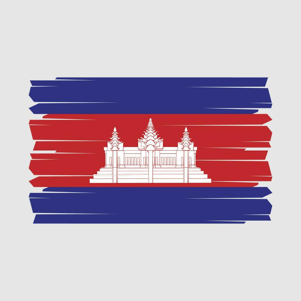 Cambodia Flag Brush Vector