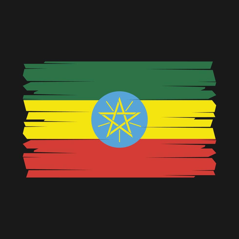 vector de pincel de bandera de etiopía