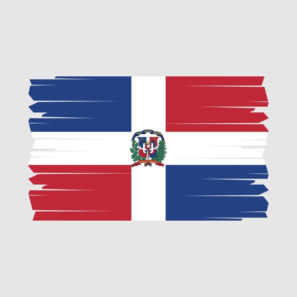 vector de pincel de bandera de república dominicana