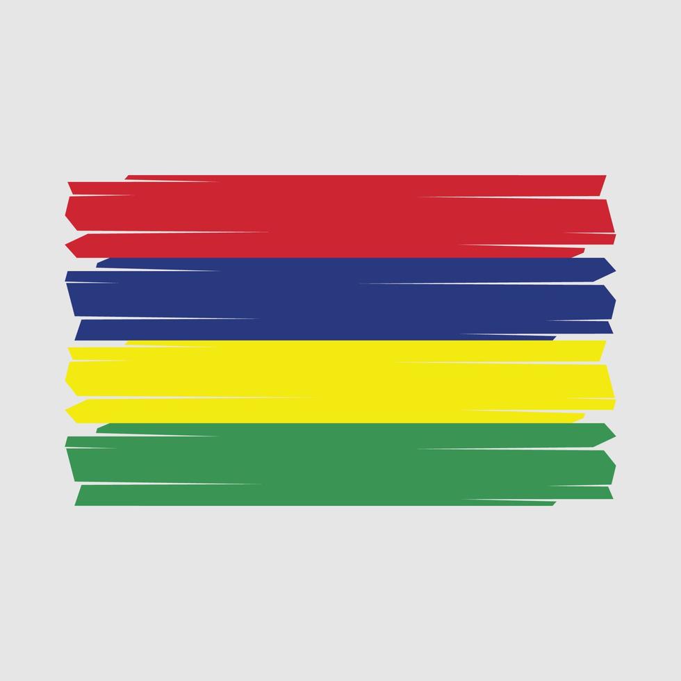 Mauritius Flag Brush Vector