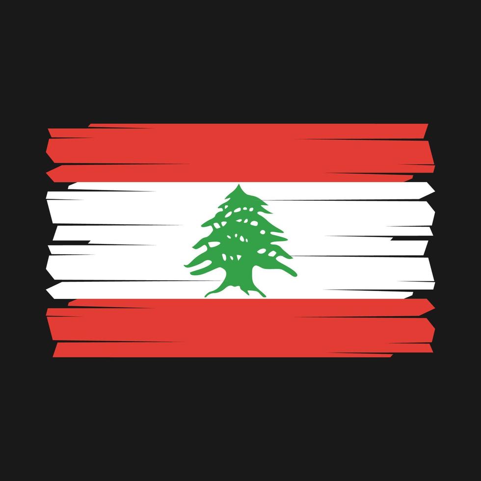Lebanon Flag Brush Vector