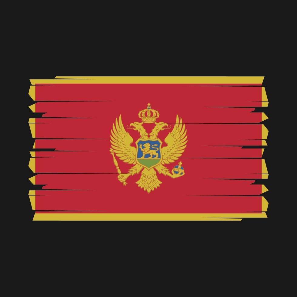 vector de cepillo de bandera de montenegro