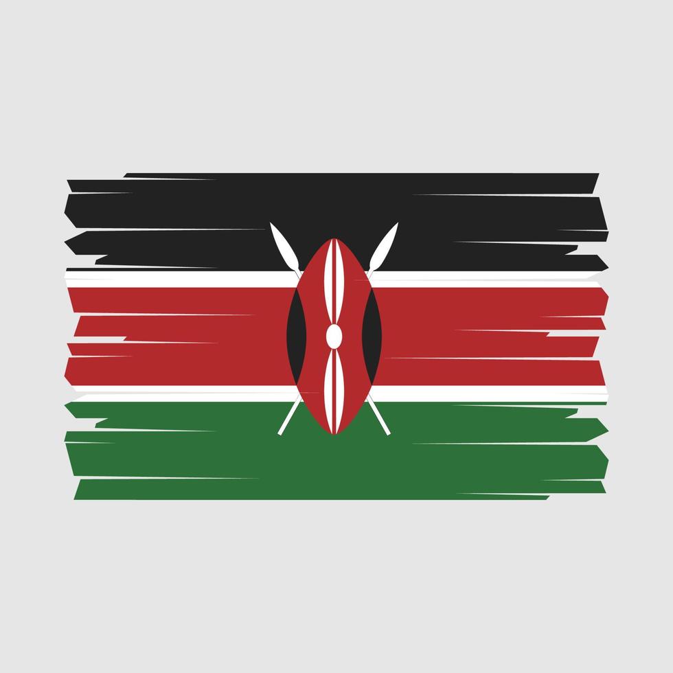 vector de pincel de bandera de kenia