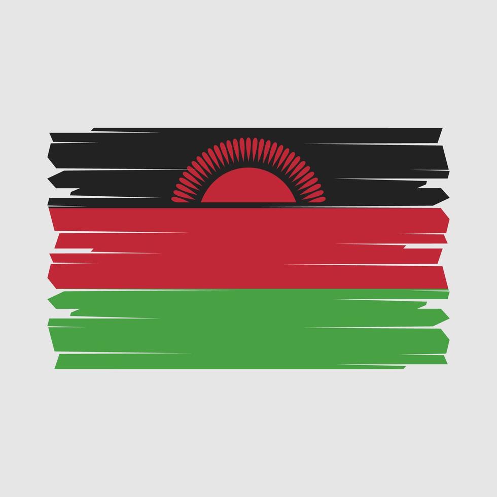 Malawi Flag Brush Vector