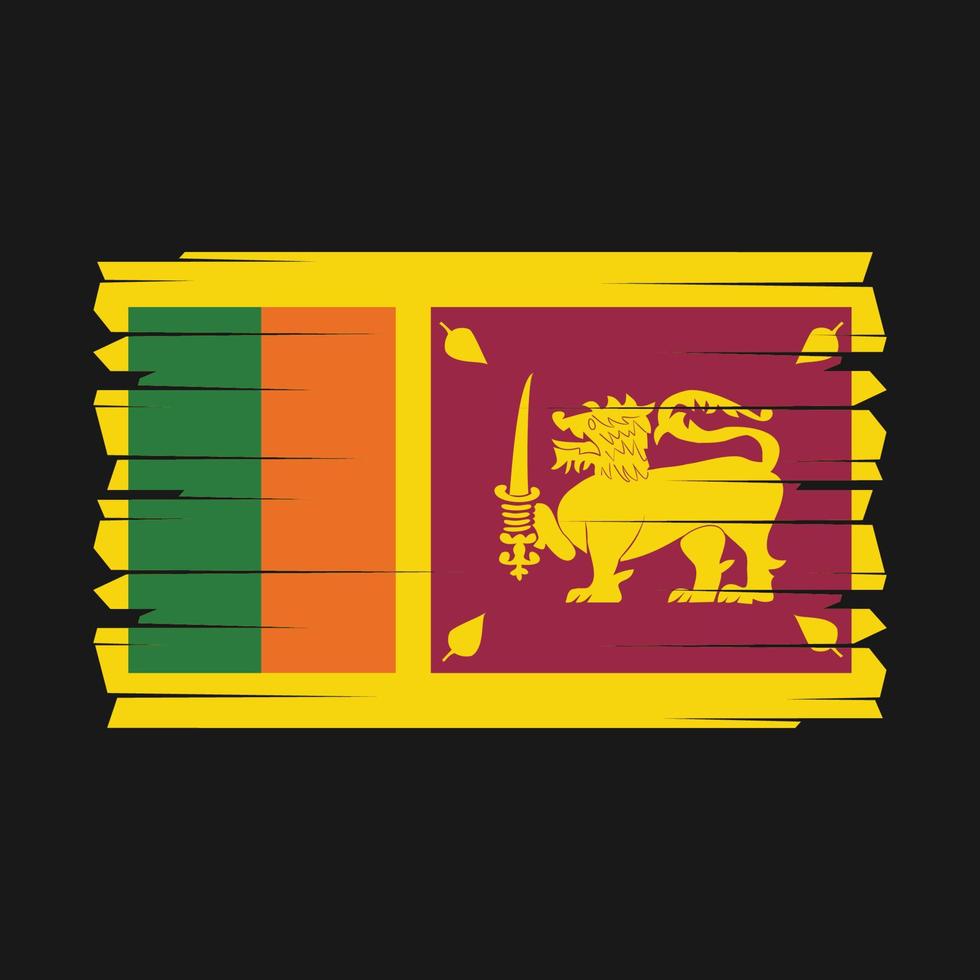 Sri Lanka Flag Brush Vector