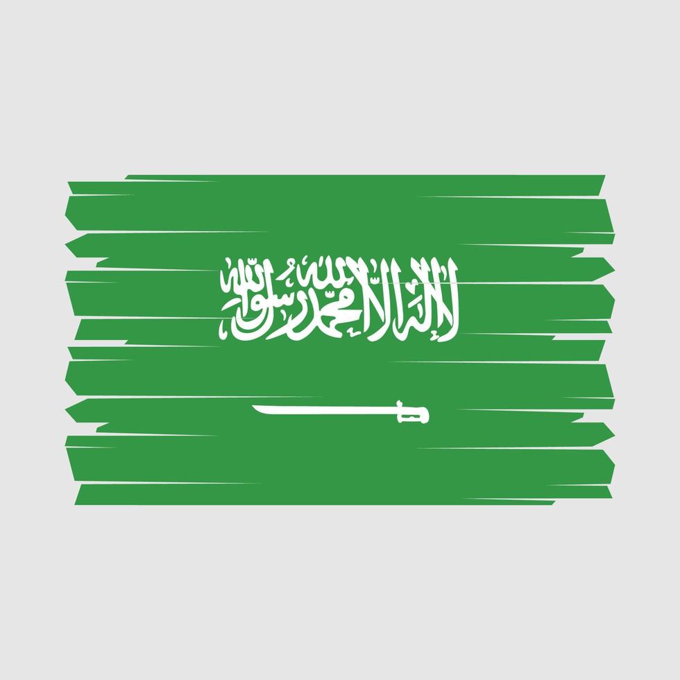 vector de pincel de bandera de arabia saudita