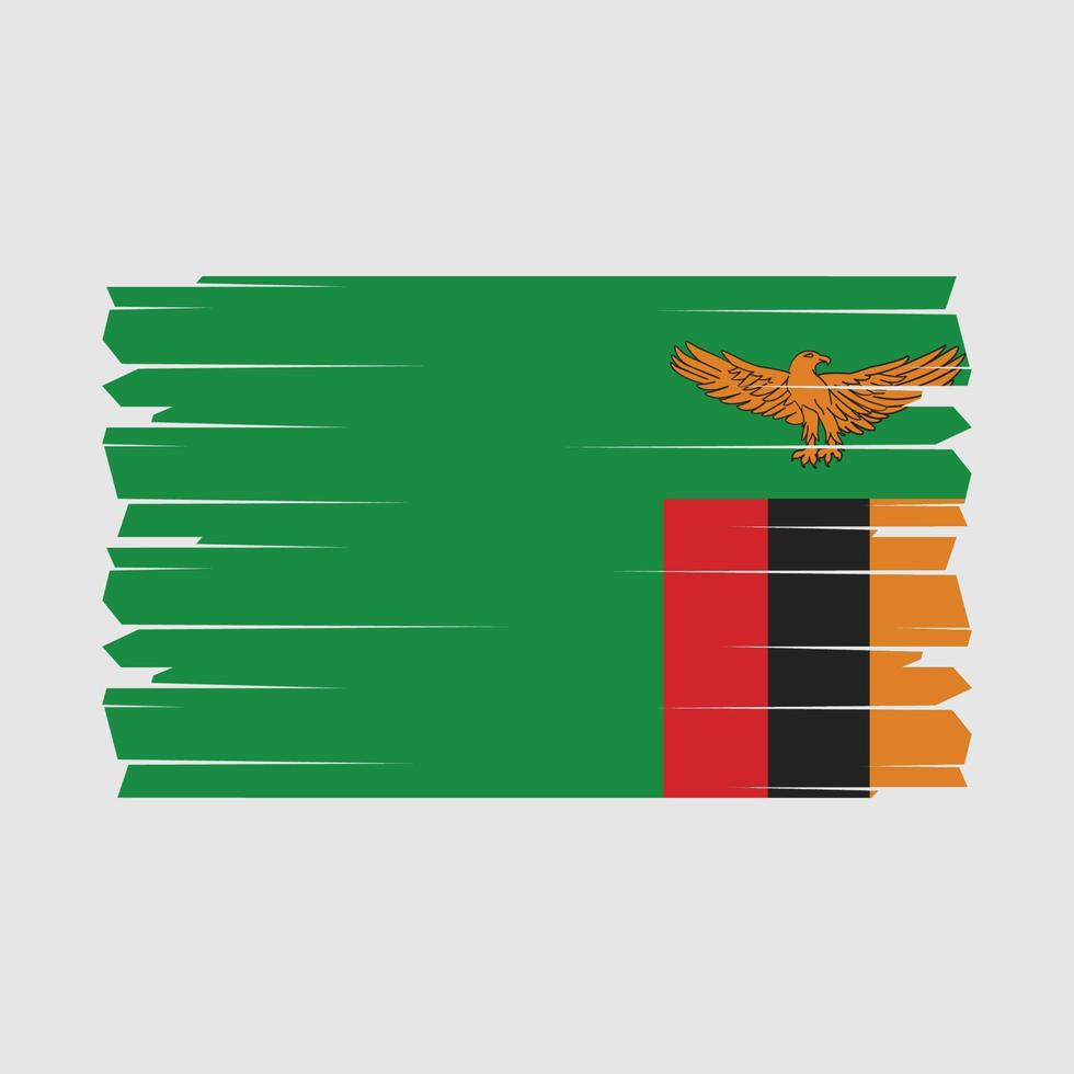 vector de pincel de bandera de zambia