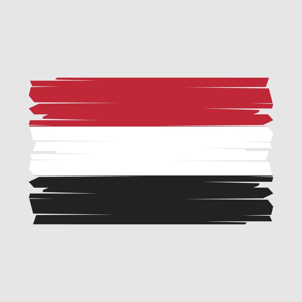 Yemen Flag Brush Vector