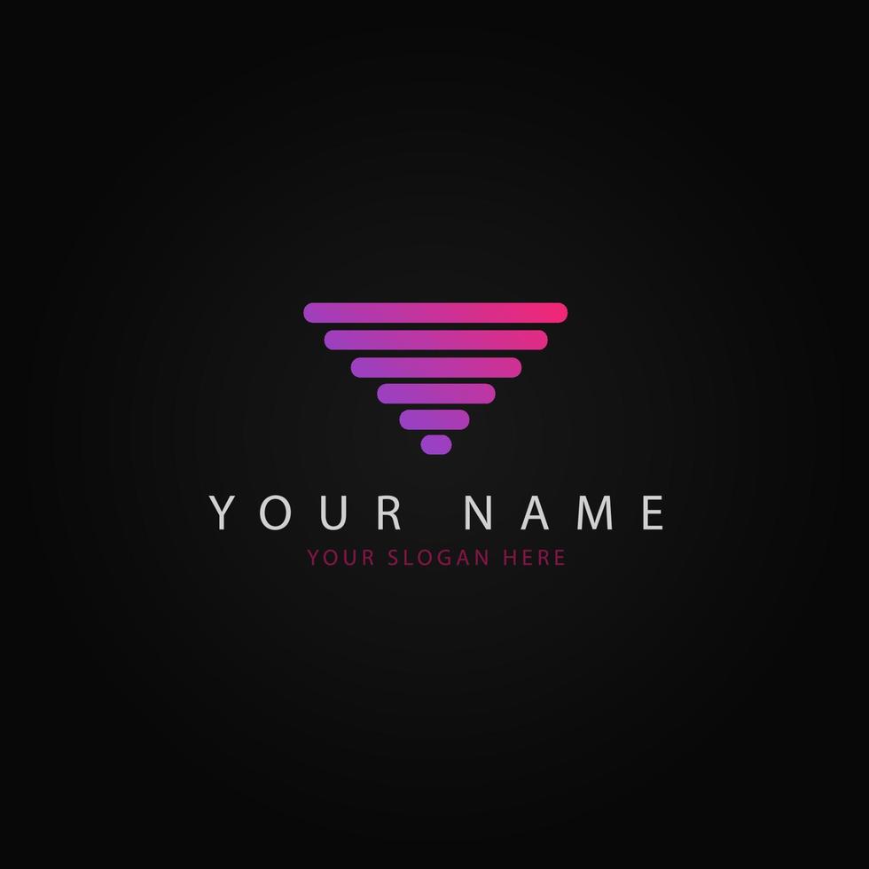 Line pyramid, logo design, vector template illustration