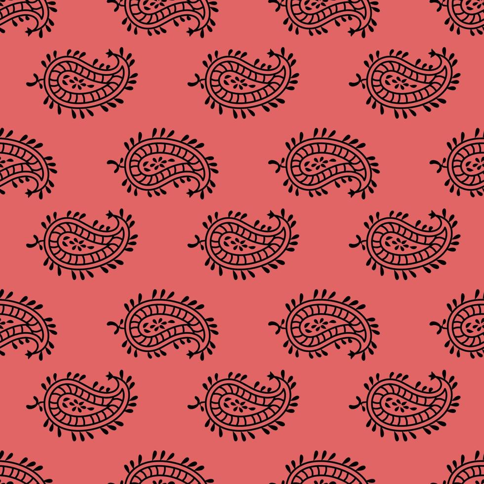 Pattern based on decorative elements Paisley. Seamless pattern in retro Indian style vector