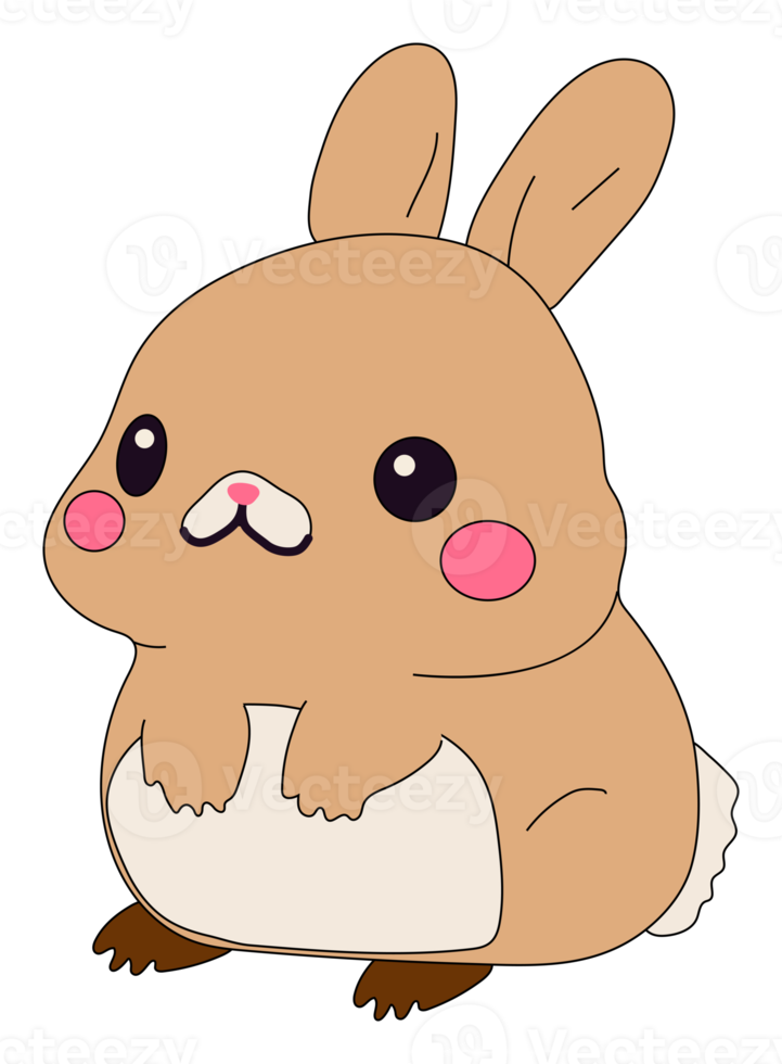 Easter kawaii bunny sticker, Happy easter sticker rabbit png