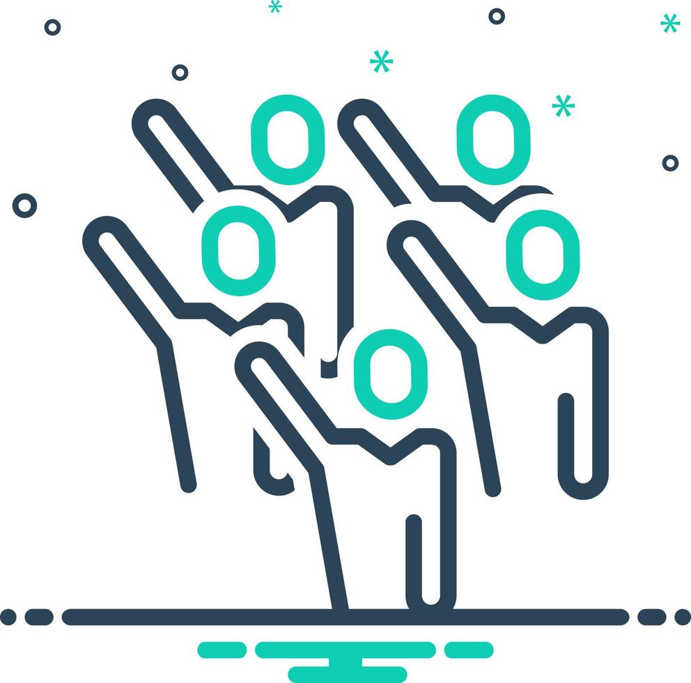 mix icon for participated vector