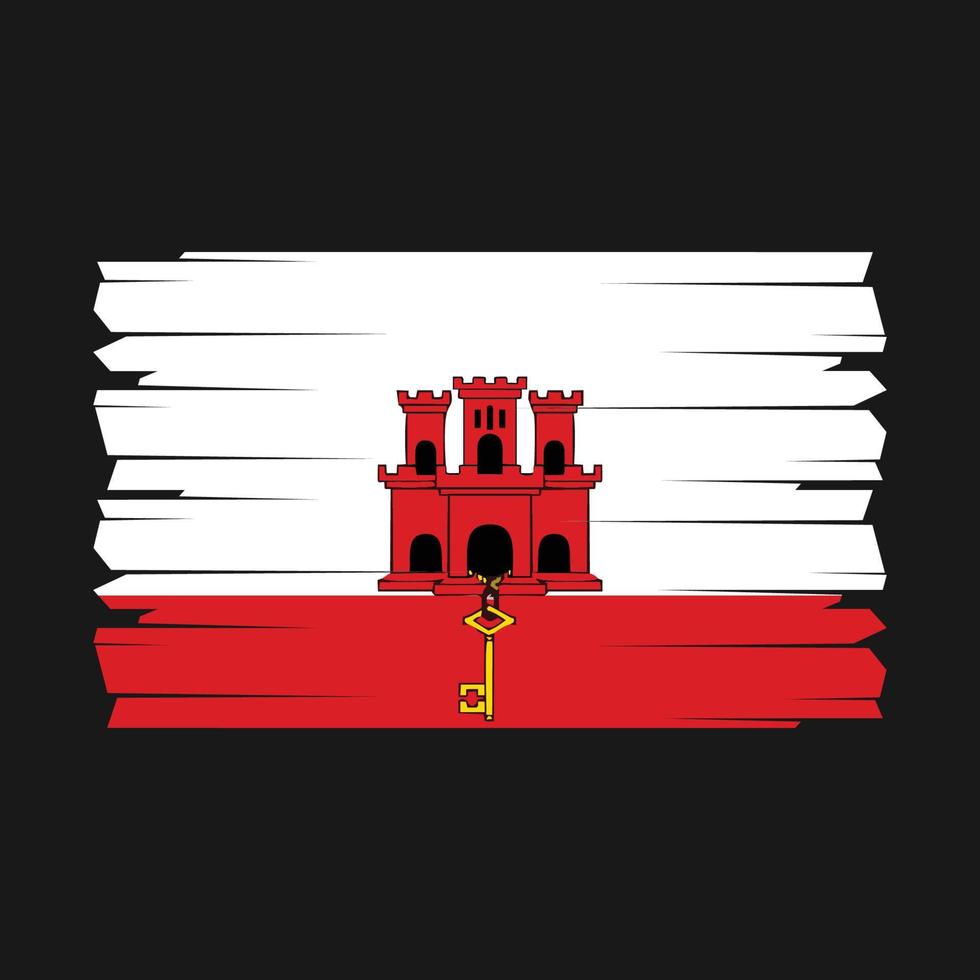 Gibraltar Flag Brush Vector