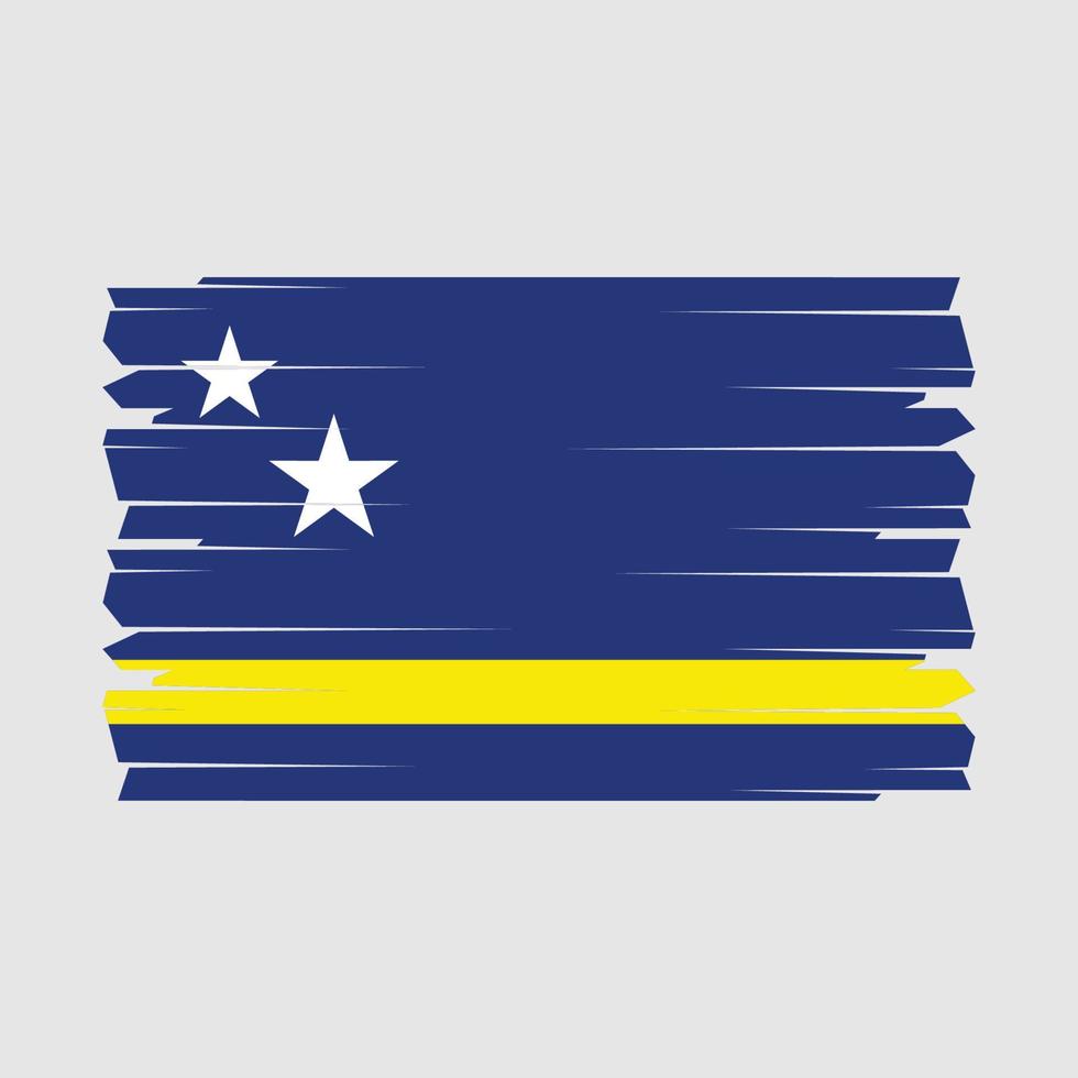 vector de pincel de bandera de curazao