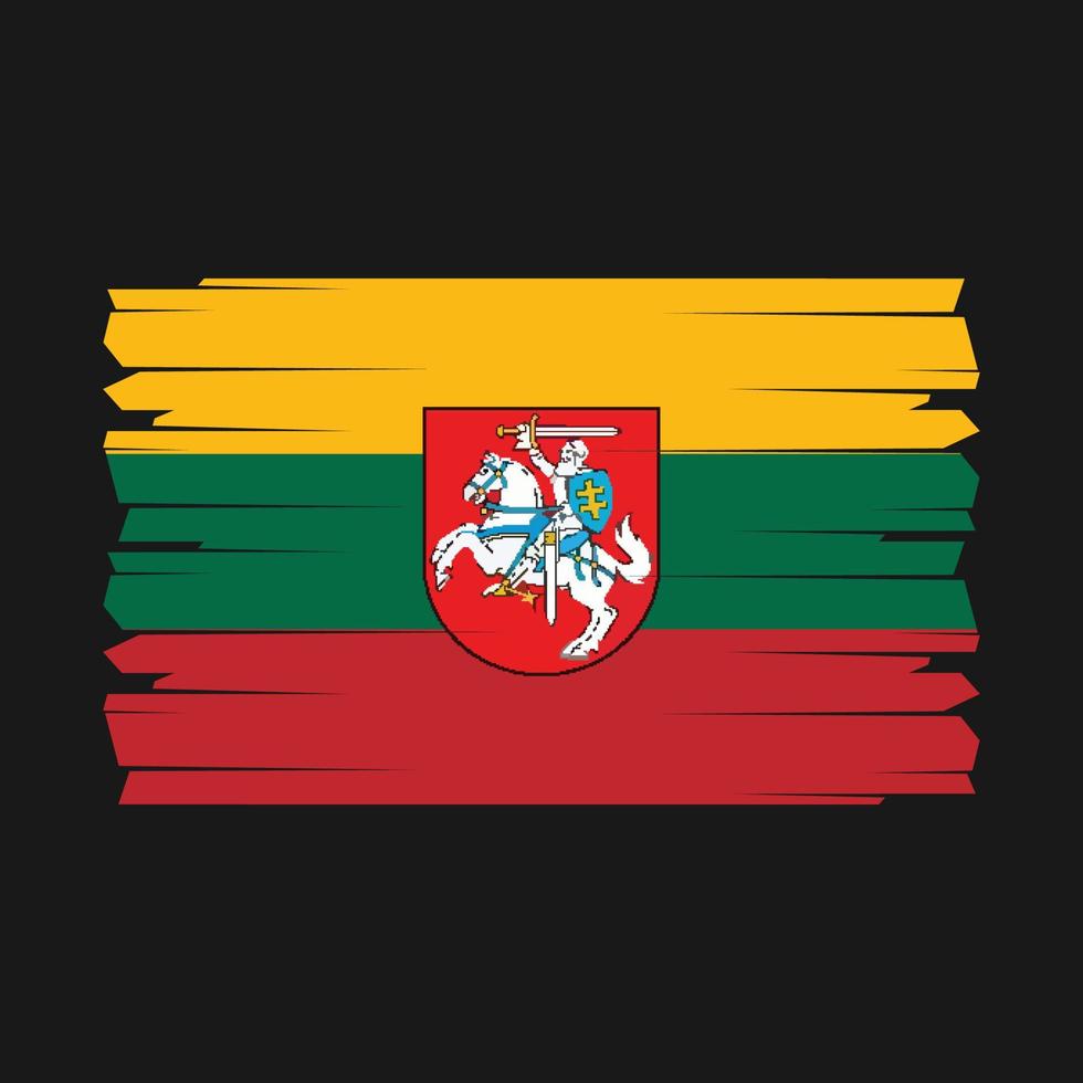 vector de pincel de bandera de lituania