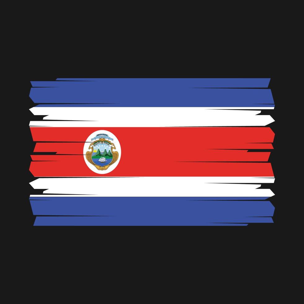 Costa Rica Flag Brush Vector
