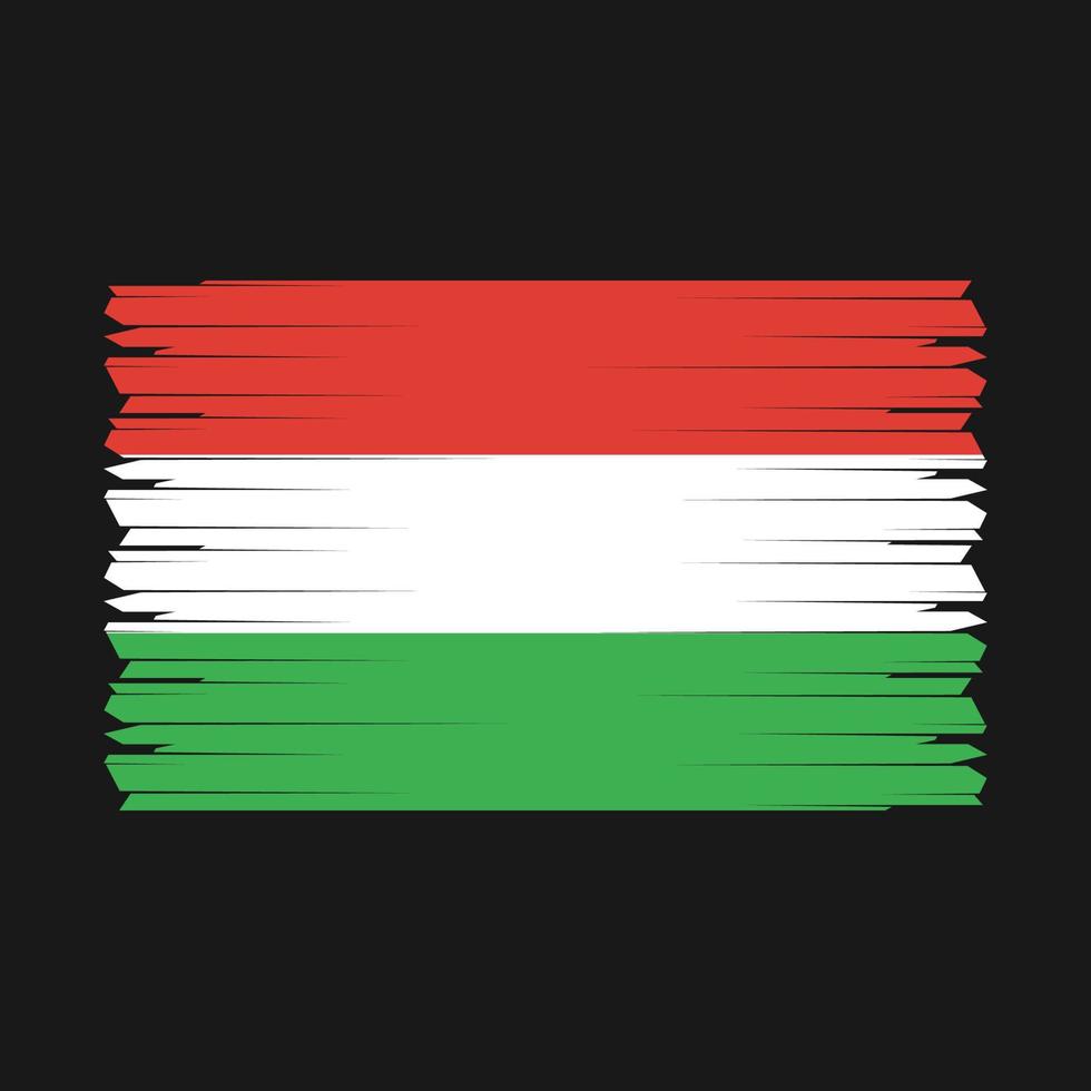 Hungary Flag Brush Vector