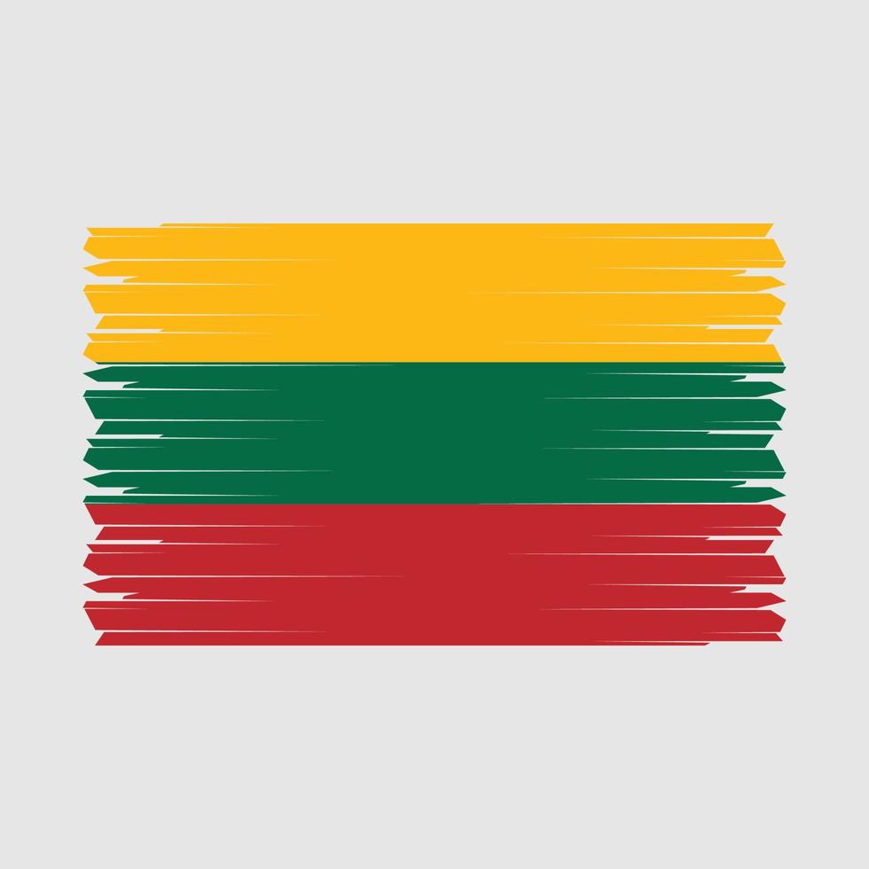 vector de pincel de bandera de lituania