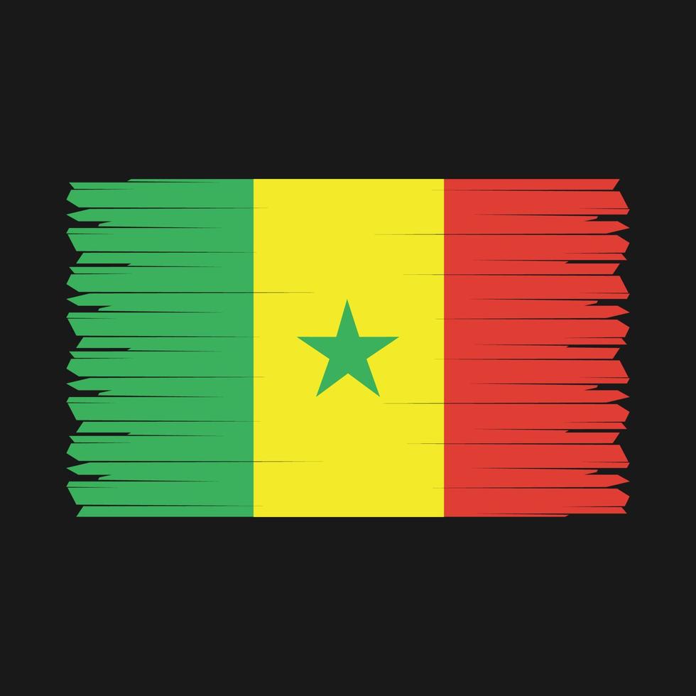 Senegal Flag Brush Vector