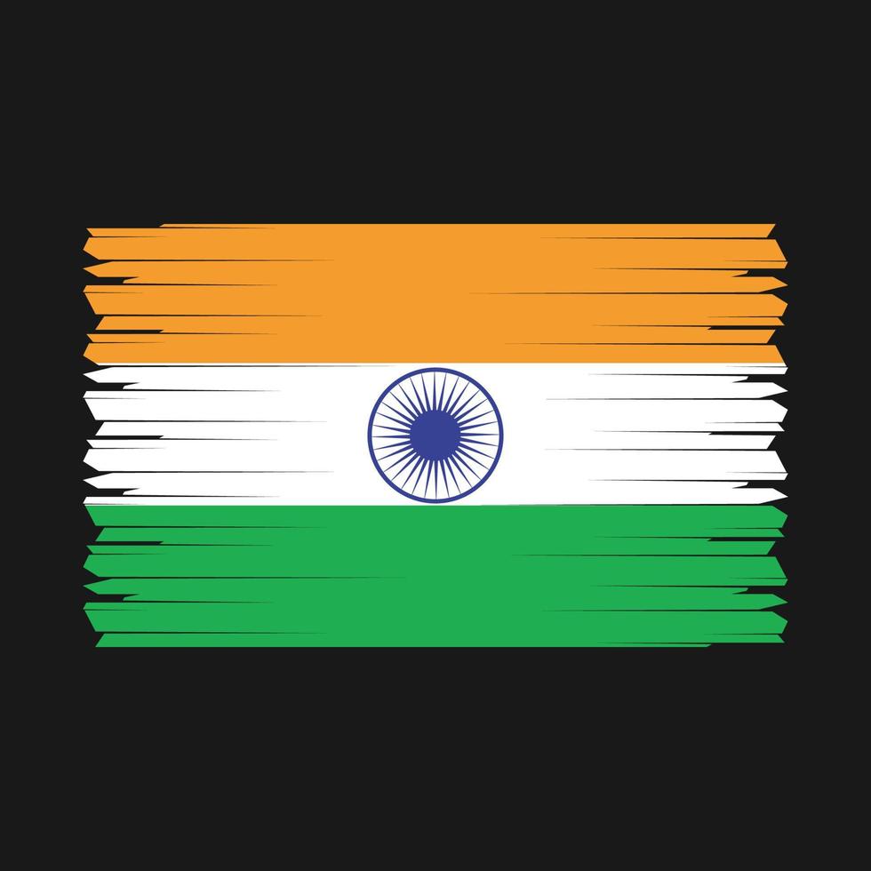 India Flag Brush Vector