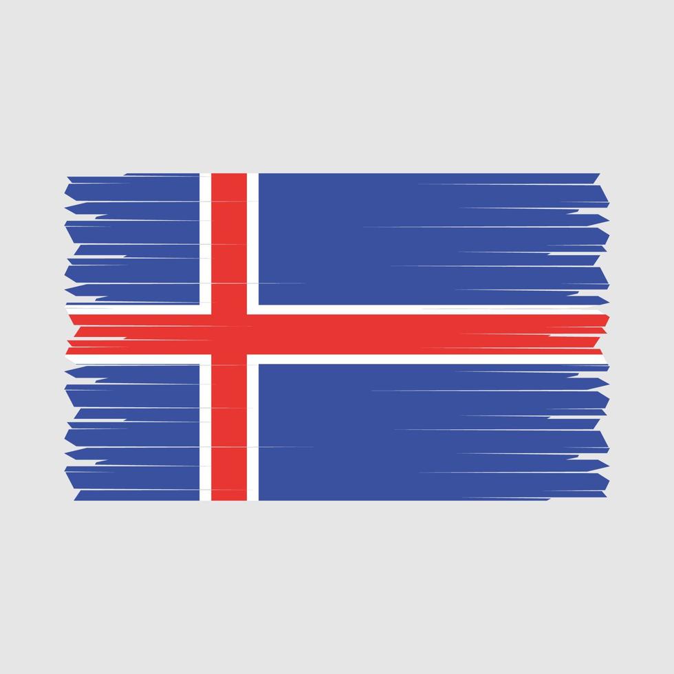 Iceland Flag Brush Vector