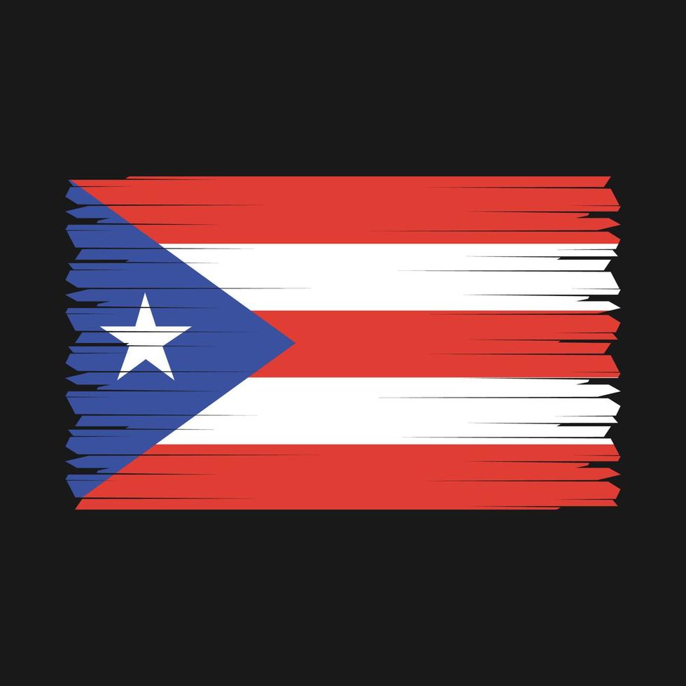 Puerto Rico Flag Brush Vector