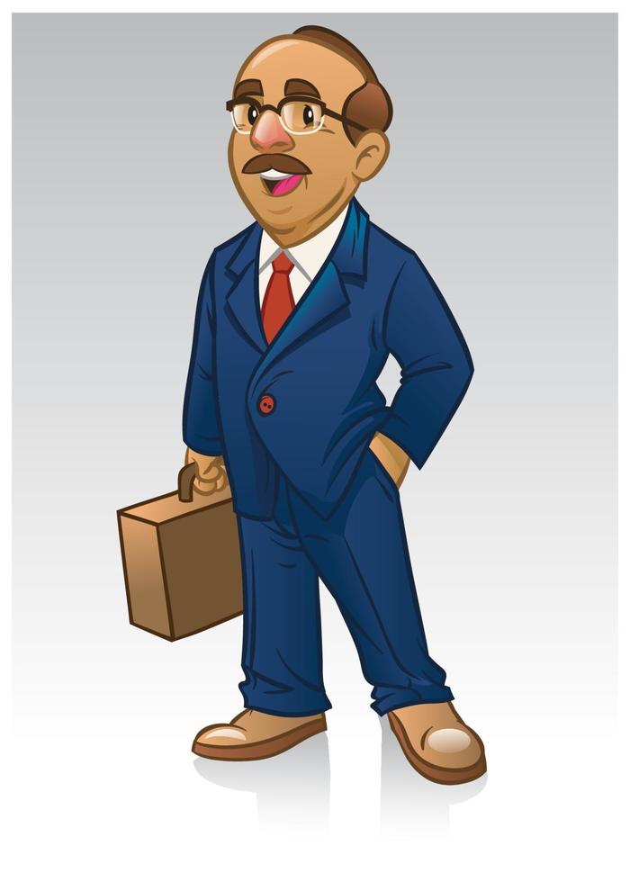 adult business man in suit and bring the briefcase vector