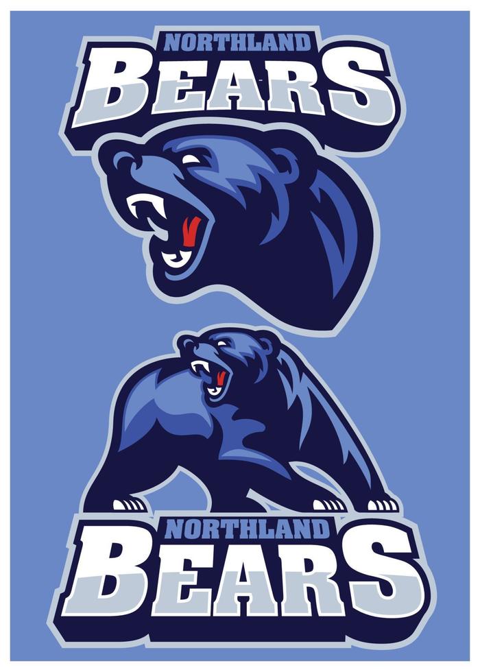 angry grizzly bear mascot vector