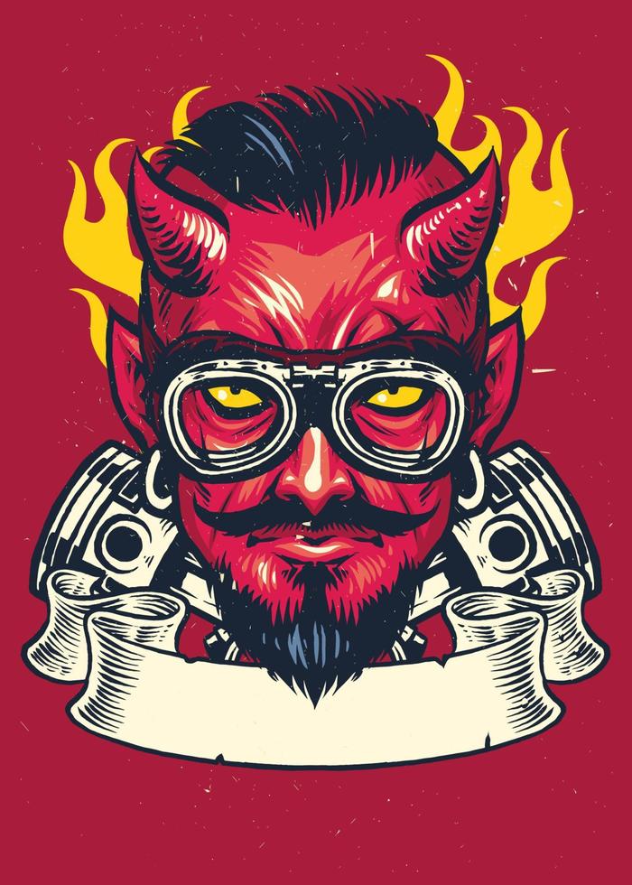 devil rider in hand drawn style vector
