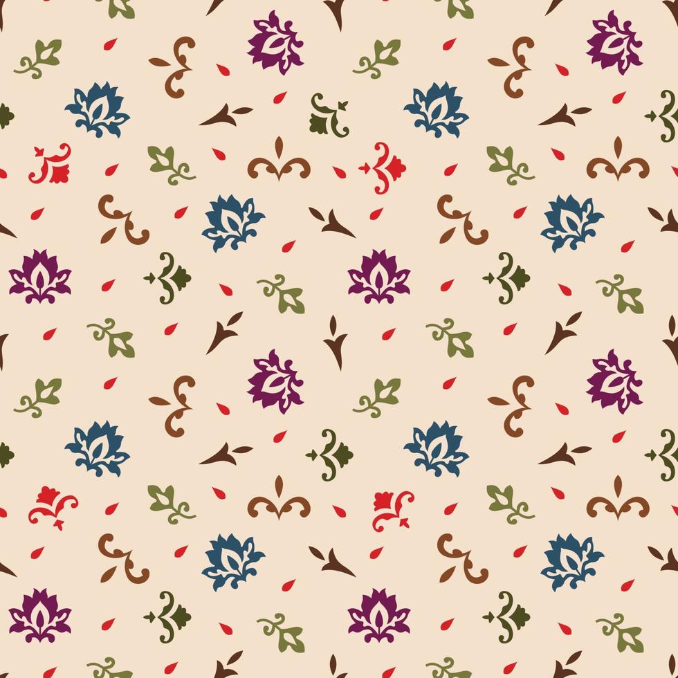 Pattern of Small Motifs all over design. Print block for fabric, apparel textile, wrapping paper. Minimal oriental vector graphic