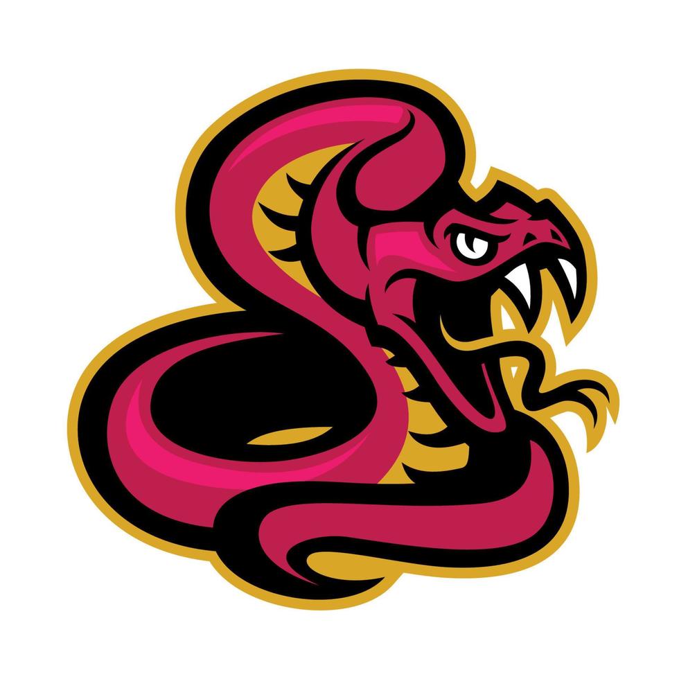 aggressive snake mascot logo vector