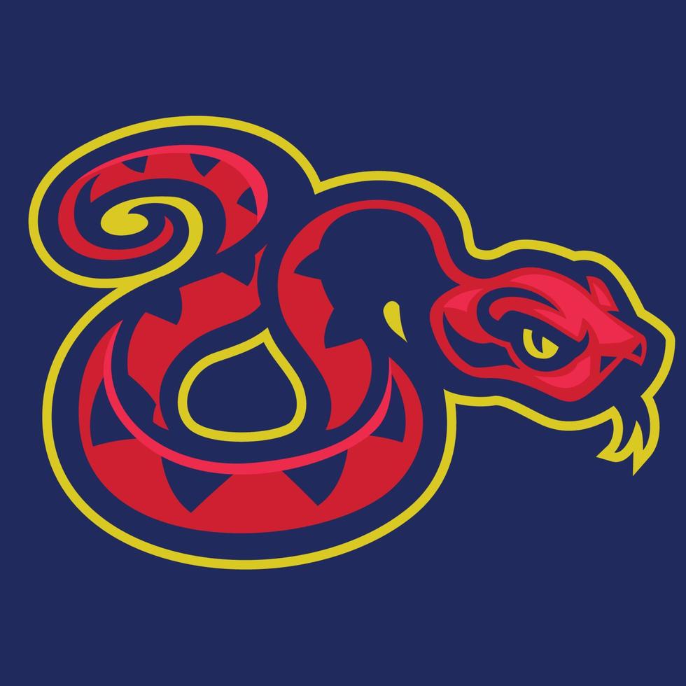 red snake mascot vector