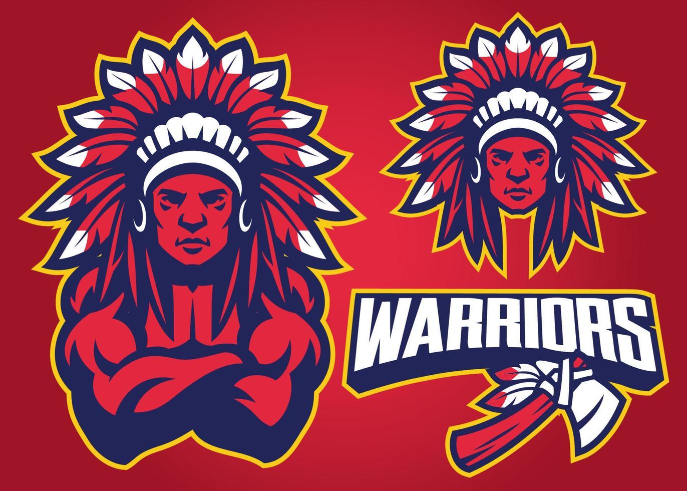 American Native Warrior vector