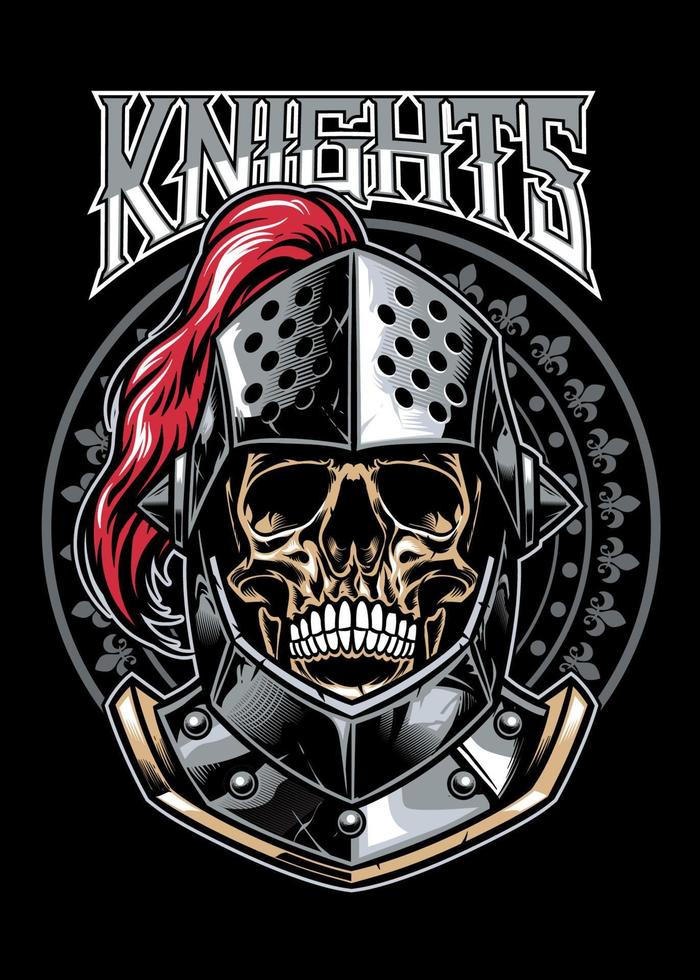 Skull of knight warrior vector