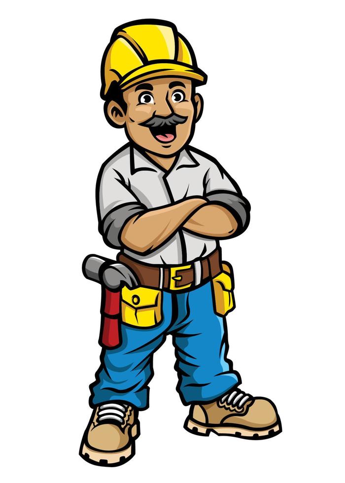 Happy construction worker vector