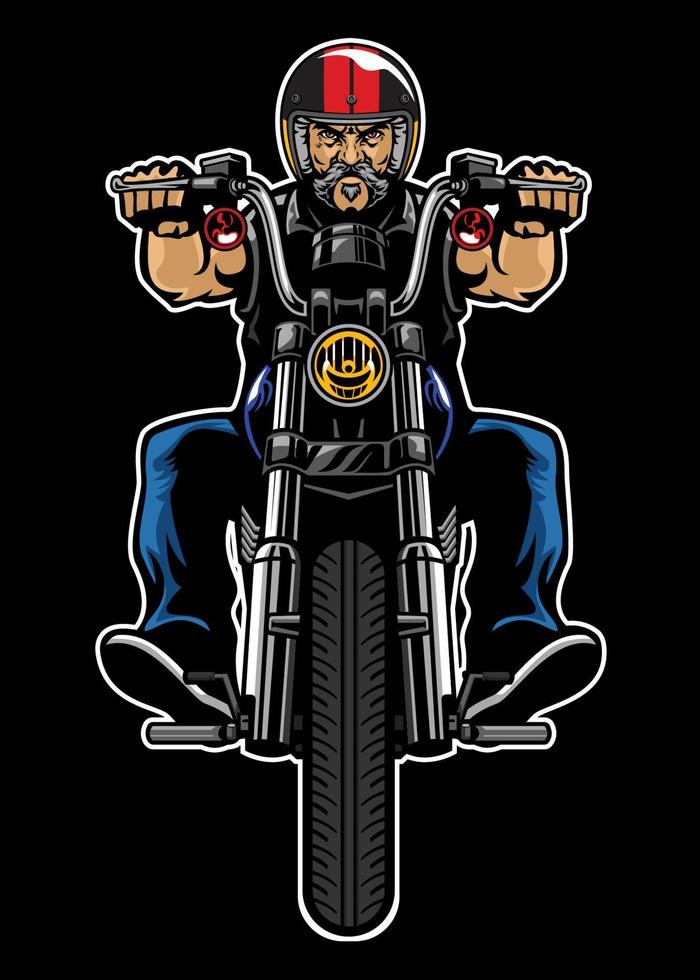 Man riding motorcycle vector