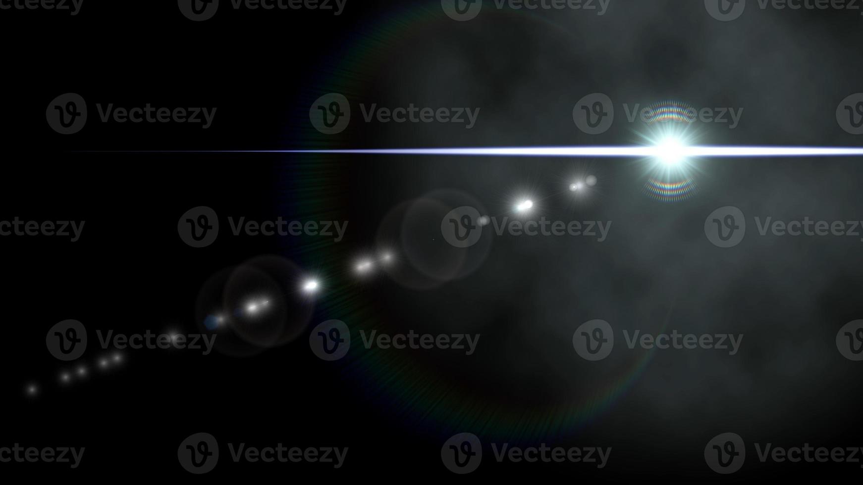 Lens flare animation in dust background photo